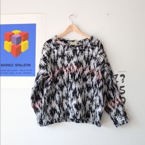KOCH Woven Black and White Sweater